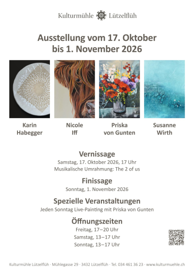 Ausstellung mit Karin Habegger, Nicole Iff, Priska von Gunten und Susanne Wirth